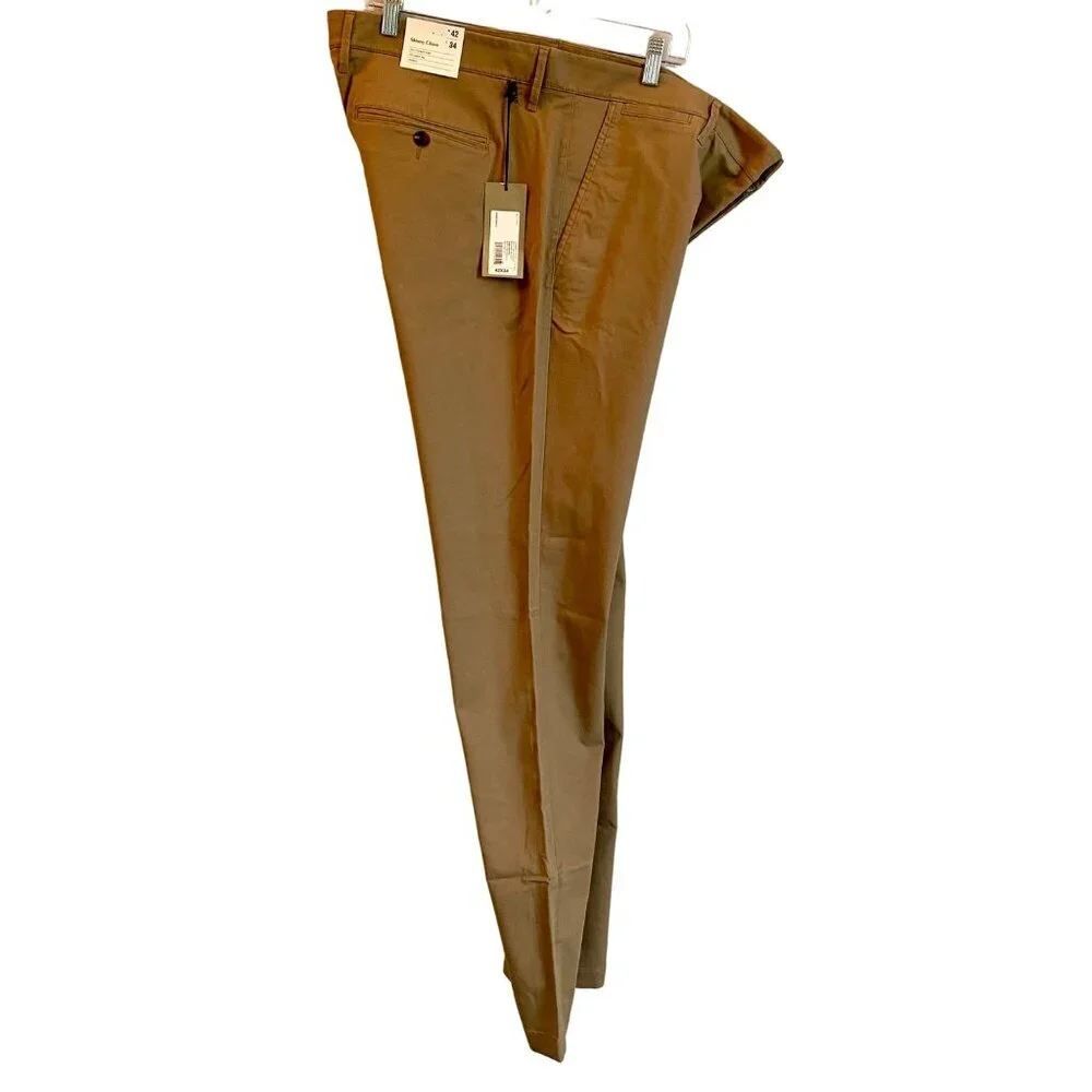 Goodfellow & Co Mens Skinny Chino Pants 42x34 Khaki Slim Fit Stretch NEW NWT - Picture 6 of 11